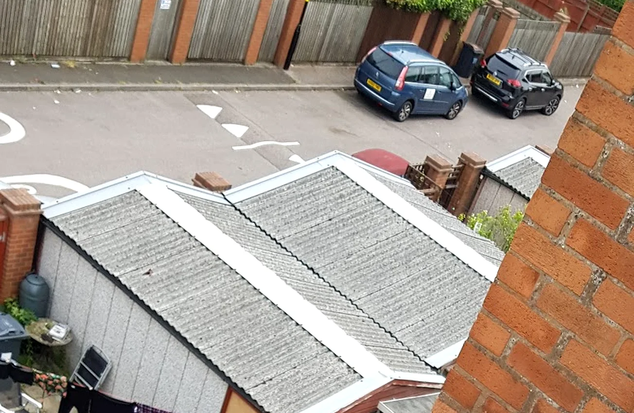Completed roofing work